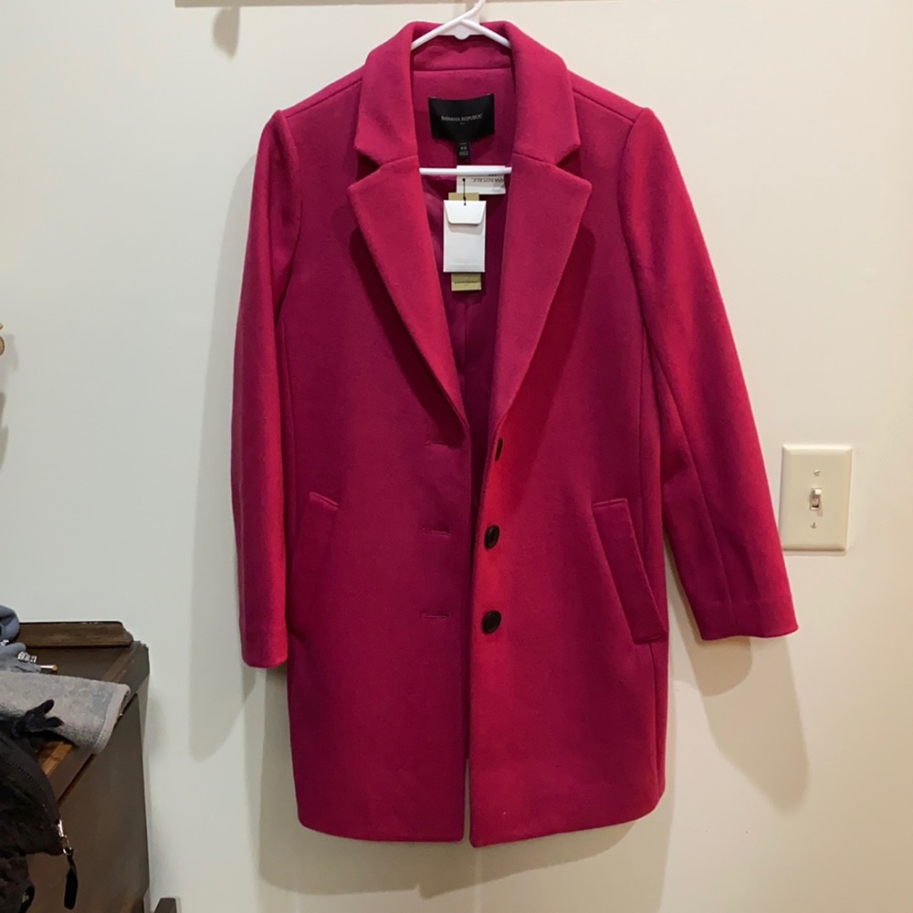 Banana republic: Berry colored winter coat.
